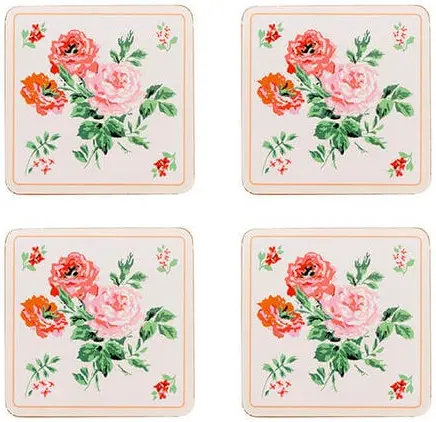 Cath Kidson Archive Rose 4 Pack of Cork Back Coasters - image 1