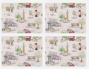 Cath Kidson Billie Goes To Town 4 x Cork Backed Placemats - image 1