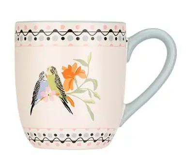 Cath Kidson Budgie Breakfast Mug Blue