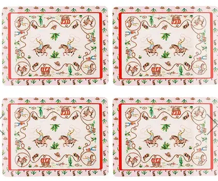 Cath Kidson Cowgirl Rodeo 4 x Cork Back Placemats - image 1