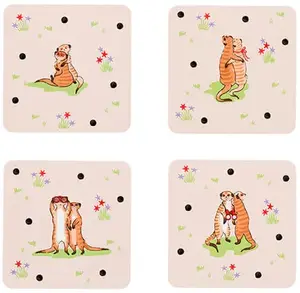 Cath Kidson Meerkats 4 Pack of Cork Back Coasters - image 1