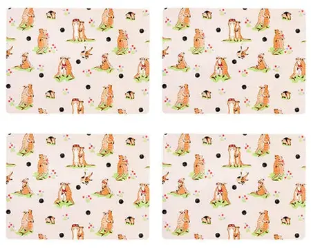 Cath Kidson Meerkats 4 x Cork Back Placemats - image 1