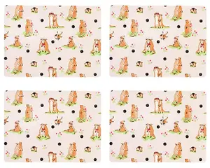 Cath Kidson Meerkats 4 x Cork Back Placemats - image 1