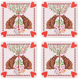 Cath Kidson Oh My Heart 4 Pack Cork Back Coasters - image 1