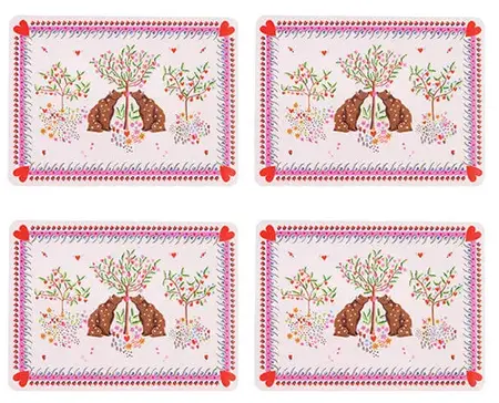 Cath Kidson Oh My Heart 4 x Cork Back Placemats - image 1