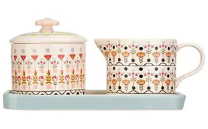 Cath Kidson Painted Ceramic Sugar & Milk Jug Set