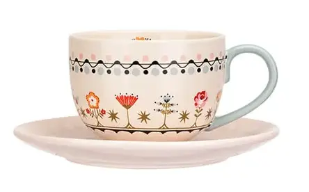 Cath Kidson Painted Teacup & Saucer Set - image 1