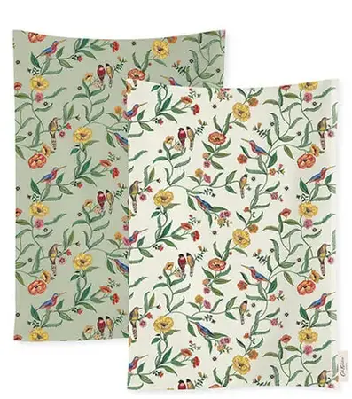 Cath Kidson SUMMER BIRDS 2 PACK OF TEA TOWELS