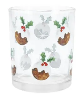 Christmas Pudding Glass Nite Lite Pot, Sml