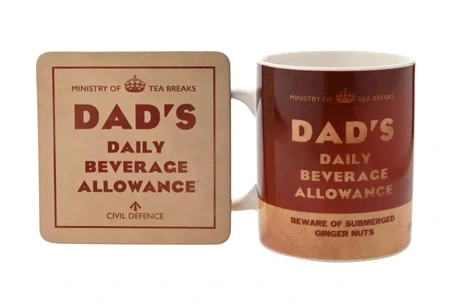 Civil Defence Dad's Daily Beverage Mug and Coaster Set - image 1