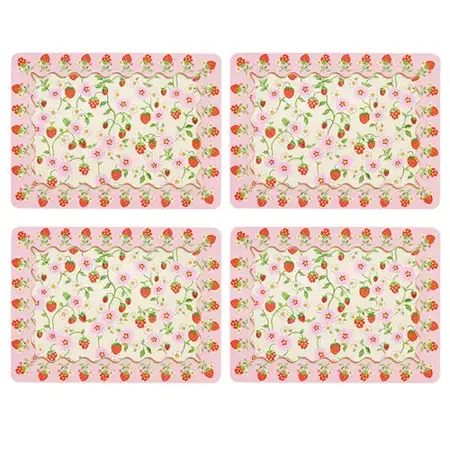 CK STRAWBERRY 4PK CORK BACK PLACEMATS - image 1