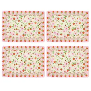 CK STRAWBERRY 4PK CORK BACK PLACEMATS - image 1