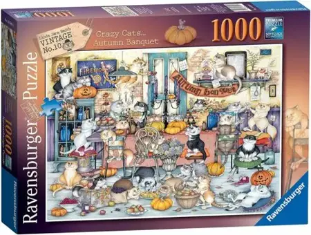 Crazy Cats  Autumn Banquet 1000 Piece Jigsaw