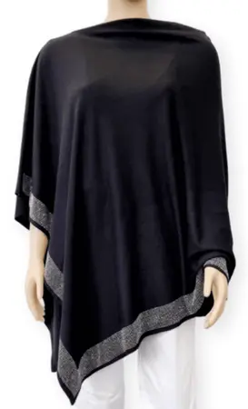 Crystal One Size Poncho Black