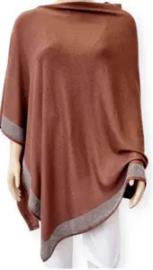 Crystal One Size Poncho Dark Brown