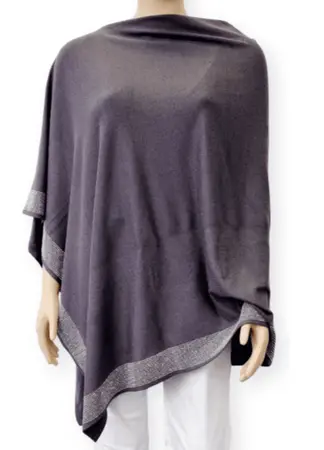 Crystal One Size Poncho Dark Grey