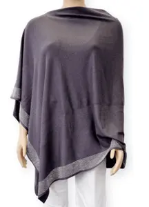 Crystal One Size Poncho Dark Grey