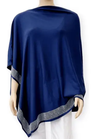 Crystal One Size Poncho Navy