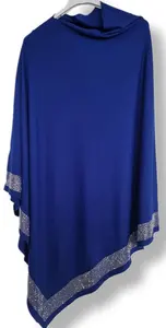 Crystal One Size Poncho Royal Blue