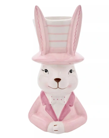 Eggs-traordinary Gifting Company Bunny in Top Hat Pink Planter - Medium