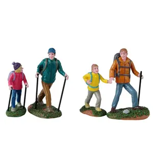 FATHER AND DAUGHTER HIKERS, SET OF 4