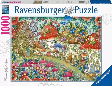 Floral Mushroom Houses 1000 Piece Jigsaw Puzzle