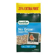 Gardman No Grow Seed Mix 2kg + 25% Extra Free