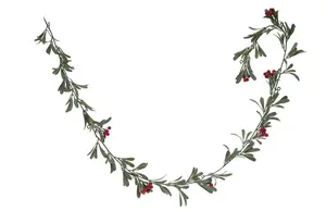 GARLAND WITH BERRIES RED 180CM