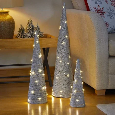 GlitterTree - Set of 3 Silver