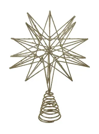 GOLD GLITTER STAR TREE TOPPER