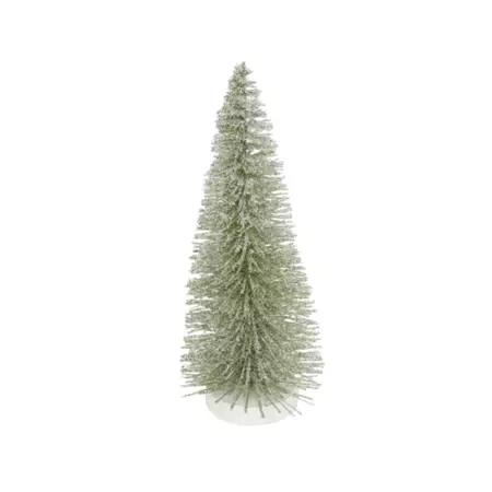 Green Sparkling Brush Tree Orn, Med