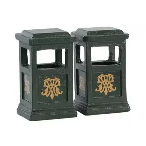 GREEN TRASH CAN, SET OF 2