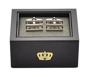 Harvey Makin Brushed Rhodium Oblong Cufflinks - image 1