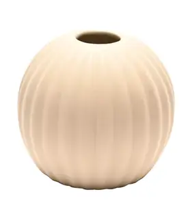 Hestia Cream Ceramic Round Style Vase