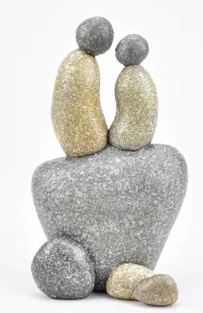 Hestia Pebble Couple Sitting Figurine