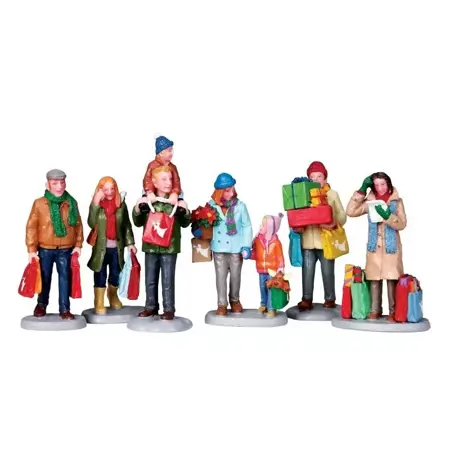 HOLIDAY SHOPPERS, SET OF 6