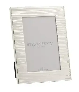 Impressions Faux Croc Detail Frame Soft Grey 4" x 6"