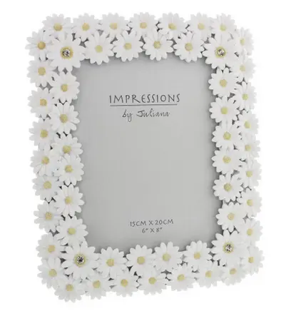 Impressions White Resin Daisy Photo Frame 6" x 8"