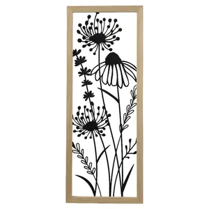 Iron MDF Frame with Flower Scenery