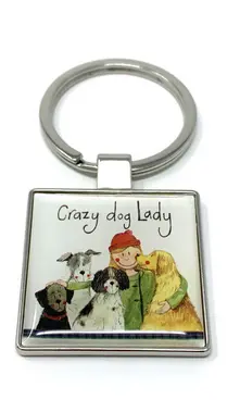 K29 Crazy Dog Lady Key Ring