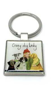 K29 Crazy Dog Lady Key Ring