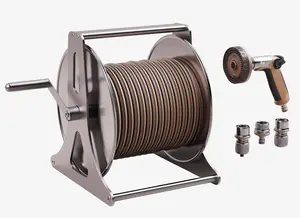 Kent & Stowe Metal Reel & Neverkink Hose Set 25m - Multi-Function