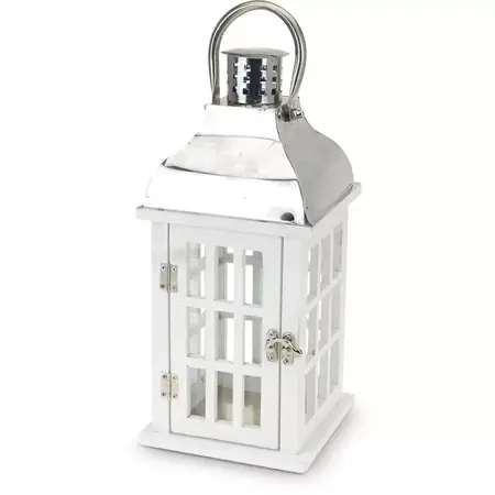 Lantern 32Cm White And Silver