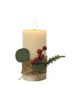 LED Candle Ivory 7.5x15cm