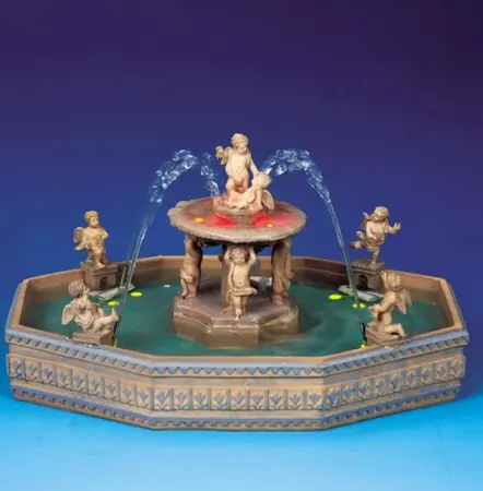 LIGHTED VILLAGE SQUARE FOUNTAIN W/4.5V ADAPTOR