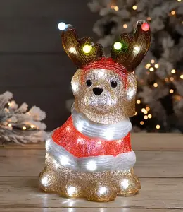 Lit Acrylic Dog with lights 33cm