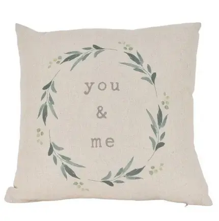 Love Story Grey Canvas You & Me Cushion - 35cm