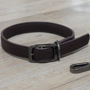 LuxeLeather Collar - Jet Medium