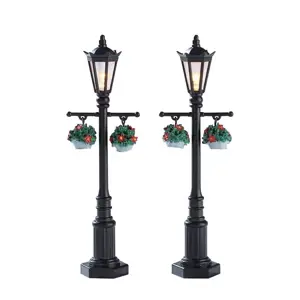 OLD ENGLISH LAMP POST, SET OF 2, Battery Operated (4.5V)