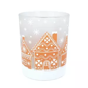 Opaque Glass Gingerbread House Nite Lite Pot,